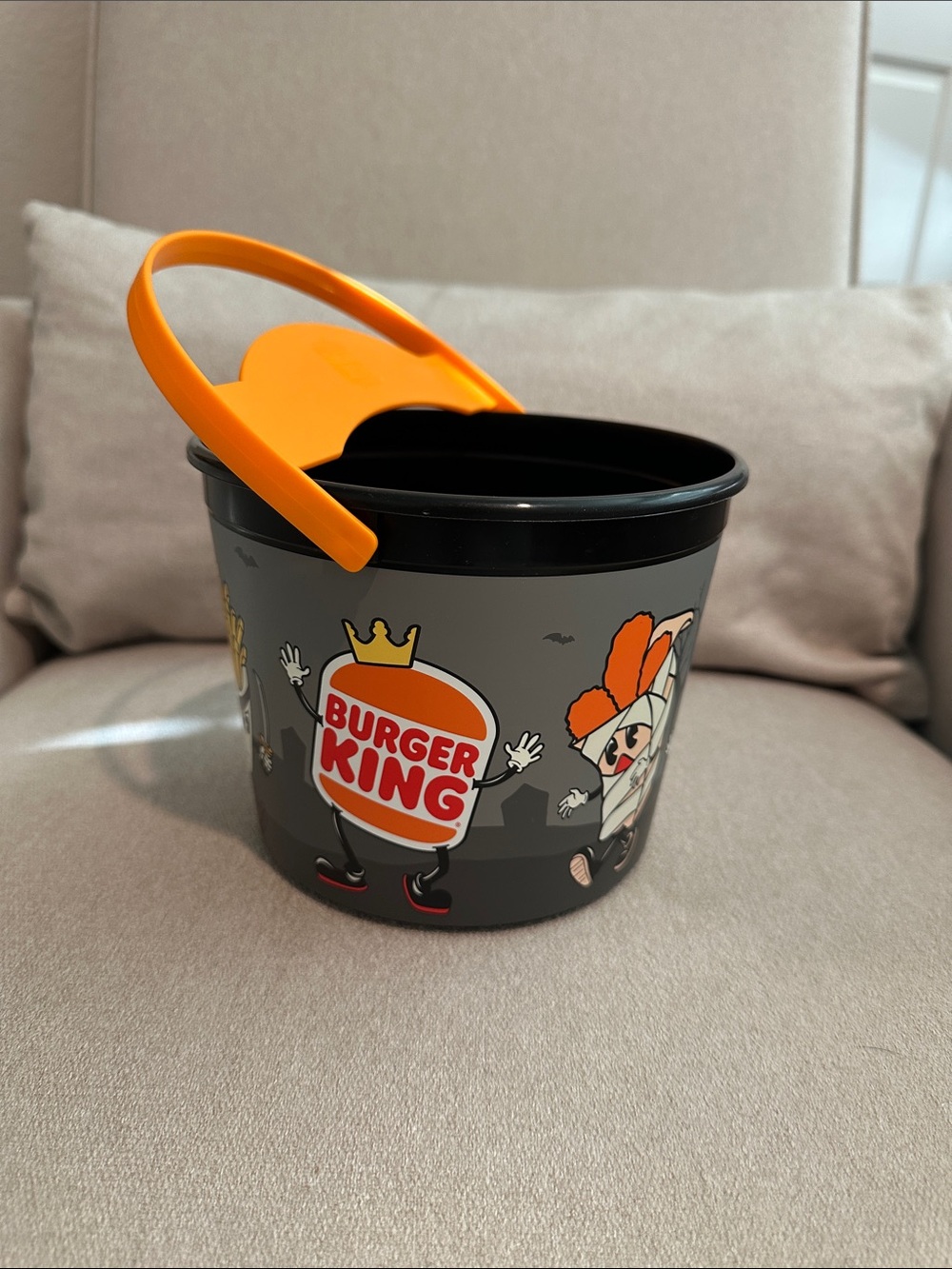 Burger King Kids Orange Handle Treat Bucket